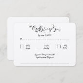 Kraft Calligrapy Script Traditional Wedding RSVP Informatiekaartje (Voorkant / Achterkant)