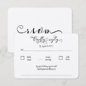 Kraft Calligrapy Script Traditioneel Trouw RSVP Informatiekaartje (Voorkant / Achterkant)