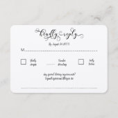 Kraft Calligrapy Script Traditioneel Trouw RSVP Informatiekaartje (Voorkant)