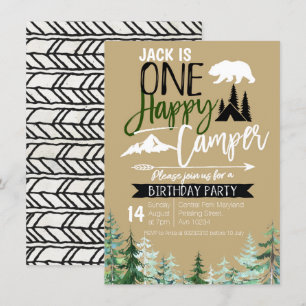 Kraft Camper 1st Birthday Camping Kaart