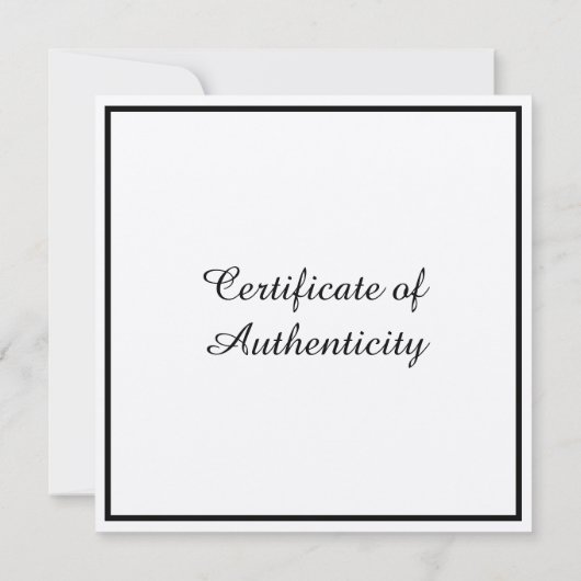 Kraft Certificate of Authenticity for Art Craft Kaart (Achterkant)