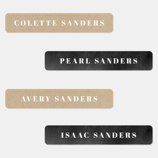 Kraft & Chalkboard Gestructureerde Neutrals Waterd Labels (Groep)