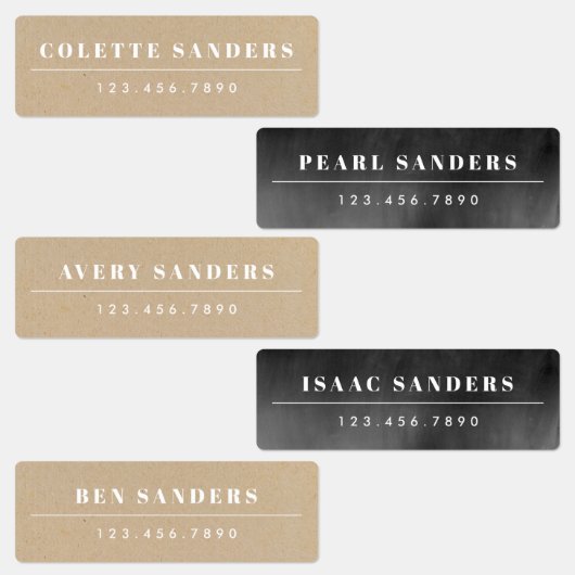Kraft & Chalkboard Neutrale waterdichte naam Labels (Groep)