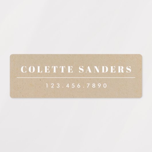 Kraft & Chalkboard Neutrale waterdichte naam Labels (Design 1)