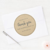 Kraft Chic Script Bedankt voor uw aankoop Ronde Sticker (Envelop)