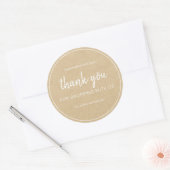 Kraft Chic Script Bedankt voor uw aankoop Ronde Sticker (Envelop)