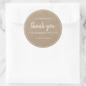 Kraft Chic Script Bedankt voor uw aankoop Ronde Sticker (Tas)