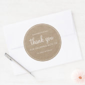 Kraft Chic Script Bedankt voor uw aankoop Ronde Sticker (Envelop)