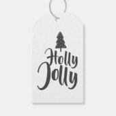 Kraft chique rustieke kalligrafie Holly Jolly naar Cadeaulabel (Voorkant)