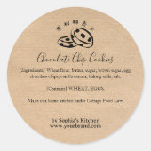 Kraft Chocolade Chip Cookie Bakkerij Ingrediënt Ronde Sticker (Voorkant)