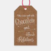 Kraft Chocolade en Wijn Party Fles Favorieten Cadeaulabel (Voorkant)