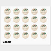 Kraft Christmas Cookie Box Label Holly Rustic (Vel)