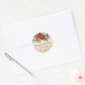 Kraft Christmas Cookie Label Poinsettia Bouquet (Envelop)
