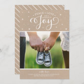 Kraft Christmas zwangerschapsaankondiging Kaart (Voorkant / Achterkant)