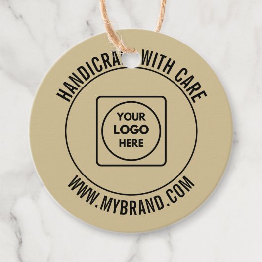 Kraft Cirkel Logo Prijskaart Ontwerp Bedankjes Labels (Voorkant)