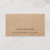 Kraft Classic en Chic sieraden Display Kaart Visitekaartje (Voorkant)