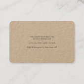 Kraft Classical Minimalist Professional Elegant Visitekaartje (Achterkant)