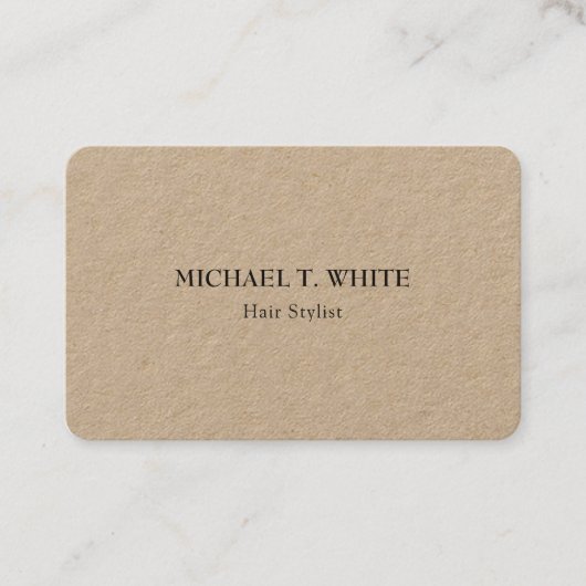 Kraft Classical Minimalist Professional Elegant Visitekaartje (Voorkant)