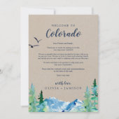 Kraft Colorado Wedding Welcome Letter & Itinerary (Voorkant)