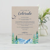 Kraft Colorado Wedding Welcome Letter & Itinerary (Staand voorkant)