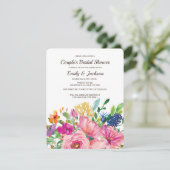 Kraft Colorful Floral Couple's Vrijgezellenfeest Kaart (Staand voorkant)