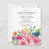 Kraft Colorful Floral Couple's Vrijgezellenfeest Kaart (Voorkant)