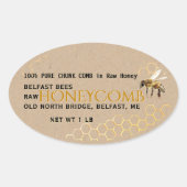 Kraft Comb Honey in Rectangle, Circle, Square of Ovale Sticker (Voorkant)