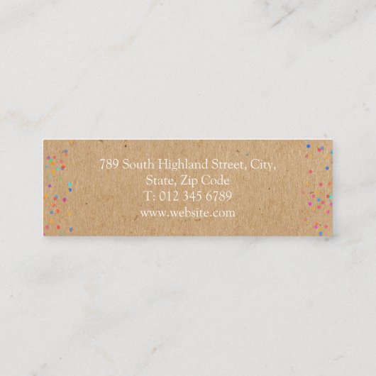 Kraft Confetti Mini Visitekaartje (Achterkant)