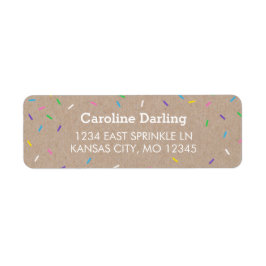 Kraft Confetti Sprinkles Return Address Label