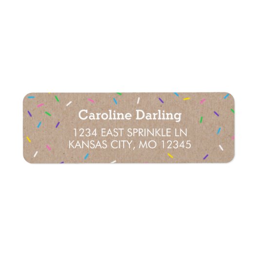 Kraft Confetti Sprinkles Return Address Label (Voorkant)