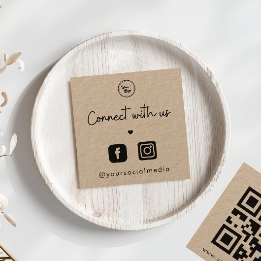 Kraft Connect met US Heart 2 Social Media QR Code Vierkante Visitekaartje