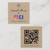 Kraft Connect met US Heart Social Media QR Code Vierkante Visitekaartje (Voorkant / Achterkant)