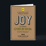 Kraft Contagious Cheer Joy Corporate Holiday Card Feestdagen Kaart<br><div class="desc">Een vrolijke en heupcombinatie van kraftpapier met een op het scherm gedrukt uiterlijk. Deze niet-nominale vakantiekaart is perfect geschikt voor zakelijke of zakelijke kantoor die op vakantie zijn. Pas de voorkant aan met een logo en de binnenkant met een bericht van vrolijkheid.</div>