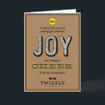 Kraft Contagious Cheer Joy Corporate Holiday Card Feestdagen Kaart<br><div class="desc">Een vrolijke en heupcombinatie van kraftpapier met een op het scherm gedrukt uiterlijk. Deze niet-nominale vakantiekaart is perfect geschikt voor zakelijke of zakelijke kantoor die op vakantie zijn. Pas de voorkant aan met een logo en de binnenkant met een bericht van vrolijkheid.</div>