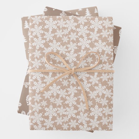 Kraft Country Christmas Design Wit Inpakpapier Vel (In situ)