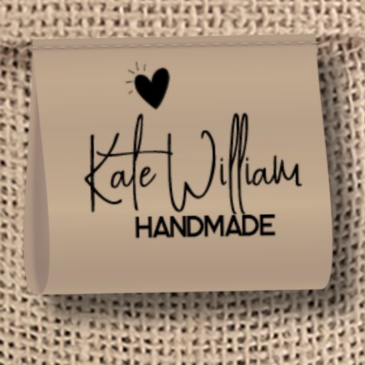 Kraft Custom kledinglabel voor handgemaakt item Satijnen Lint