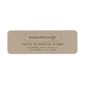 Kraft Custom Lang Horizontaal Dun Bedrijf Logo Etiket (Voorkant)