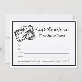 Kraft Custom Photography Gift Certificate Kaart