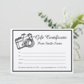 Kraft Custom Photography Gift Certificate Kaart (Staand voorkant)