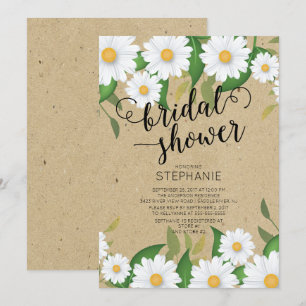 Kraft Daisy Flowers Bridal Shower Kaart