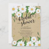 Kraft Daisy Flowers Bridal Shower Uitnodiging (Voorkant)