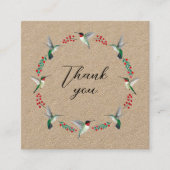 Kraft dank u kolibrie krans vierkante visitekaartje (Voorkant)