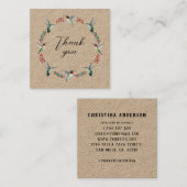 Kraft dank u kolibrie krans vierkante visitekaartje (Voorkant / Achterkant)