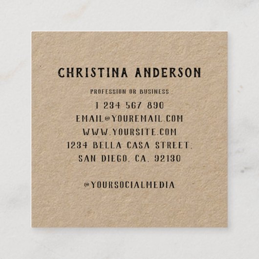 Kraft dank u kolibrie krans vierkante visitekaartje (Achterkant)