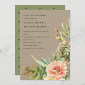 KRAFT DESERT SUCCULENT CACTI FOLIAGE COUPLE SHOWER KAART (Voorkant / Achterkant)