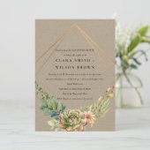 KRAFT DESERT SUCCULENT CACTI FOLIAGE COUPLE SHOWER KAART (Staand voorkant)