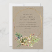 KRAFT DESERT SUCCULENT CACTI FOLIAGE LIJST WEDDING KAART (Voorkant)