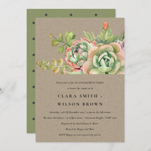 KRAFT DESERT SUCCULENT CACTI FOLIAGE VERLOVING KAART (Voorkant / Achterkant)