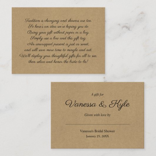 Kraft Display vrijgezellenfeest invoegen kaart + l (Voorkant / Achterkant)