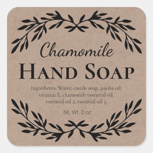 Kraft  DIY Vloeibare Handzeep Vierkante Sticker (Voorkant)